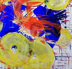 Anastasia Woron : “ Phoenix, Reborn “ – Acrylic Original Signed (39 3/8×31 1/2in