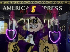 Monopoly Style Neon Wall Art America Express No Limits Dom 70x100cm
