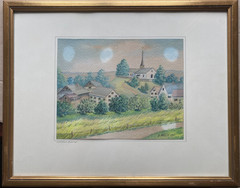 St James Anselmi 1885 Watercolour Dated 1957 By Witikon Near Zurich Town Swiss