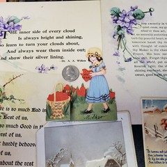 6 – Old HAND PAINTED Verse CARDS Roses & GREETING VALENTINE & CARDS LooK