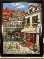 Enormous Artist Signed W.James Original Oil OnCanvas Framed Painting Paris 41×53