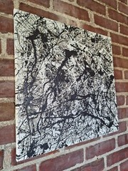 Original Abstract Action Painting jackson pollock style signed Canvas Art