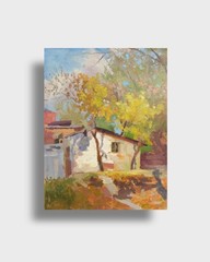 Oil painting Lane Ukrainian painter Unframed Decor original landscape art