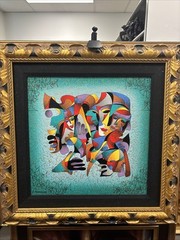 Anatole Krasnyansky Faces Of Joy Framed Seriagraph 25”‘square