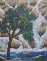 Boulder Falls, Acrylic Painting – 16×20 Hand Painted Artwork on Canvas