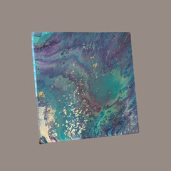 Cosmic Current Original Abstract Resin Fine Art Painting on Wood Panel Thick