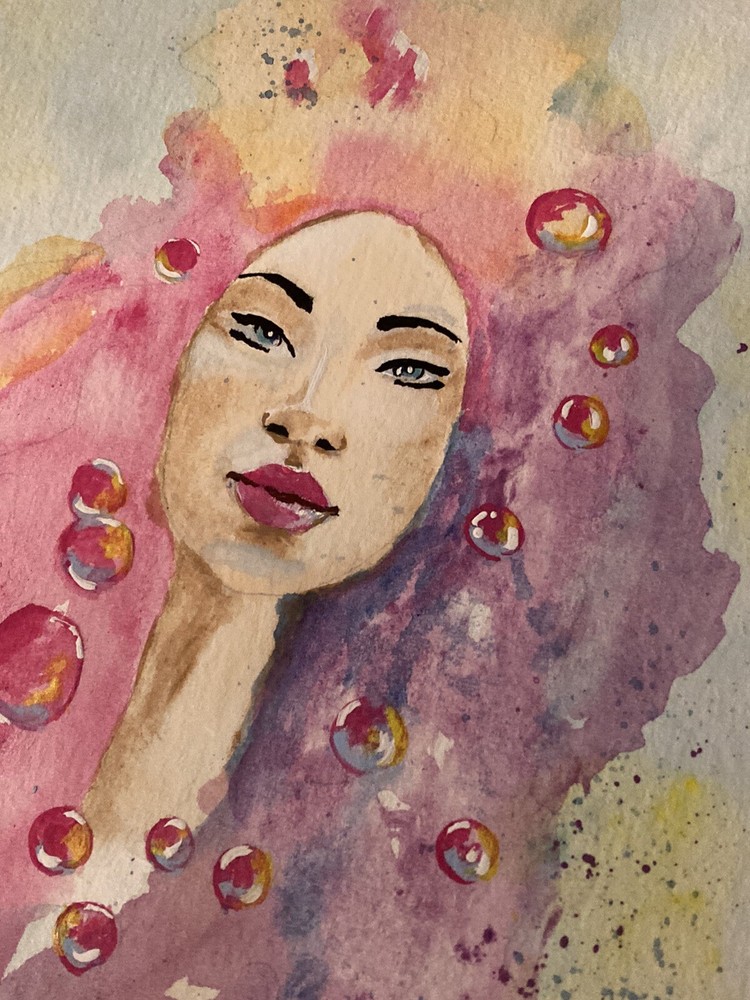 Mermaid Magic Handmade Original Watercolor Painting On Paper.6×9. Signed