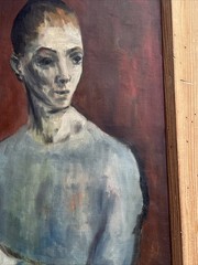 ANTIQUE PORTRAIT PAINTING WPA ARTIST LUCIUS CROWELL IMPRESSIONIST NEW YORK IL
