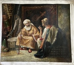 Vintage Orientalist School Oil On Canvas Painting Middle Eastern Moorish22″X27″