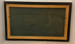 VTG 1960’s or 1970’s Black Velvet Oil Painting Landscape, Seaside Original Frame