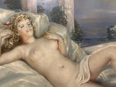 Reclining Girl-20th Oil-Frederick Roscher-German American Society Portraitist