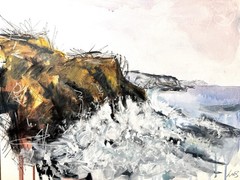 SAMATOWIC Seaside Cliffs 16×20 Abstract Expressionism Original Fine Wall Art 23