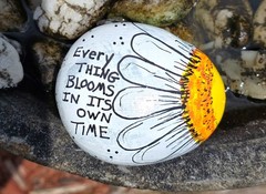 Hand Painted Kindness Rock painting Art Gift flowers faith