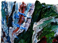 ORIGINAL OIL█PAINTING VINTAGE ART█SIGNED IMPRESSIONIST POP█ABSTRACT NATURE DECO