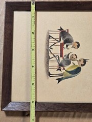KIEBITZ (Lapwing Bird) Watercolor Art Piece Vintage 1947 Framed