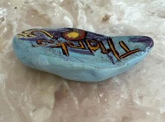 “Thanks” Hand Painted Rock With Acrylic /Stone Art ,Gift Ideas