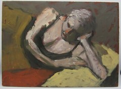 Signed oil painting impressionist portrait study Richard Lincoln 11×15” 2 sided