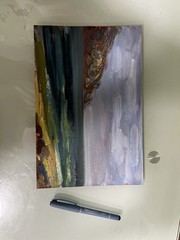 Painting Original Seaside Coast & Mountains Impressionism Oil by A.Shrub