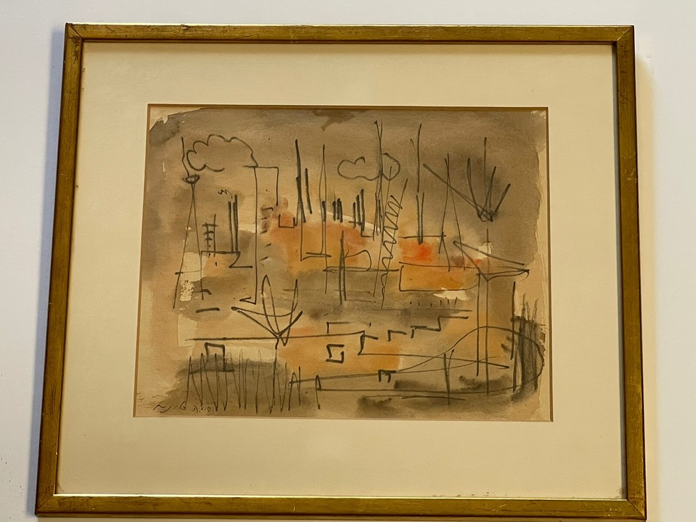 Israel ? Modernist Painting Jewish Expressionist 1950’s Abstract Hebrew Rare