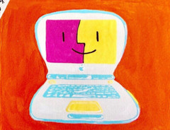 Apple Computer iBook Clamshell 02 . ORIGINAL Painting 2005 . COA
