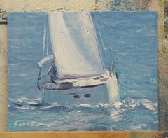 Sean Wu original oil painting, 10×8 on canvas panel