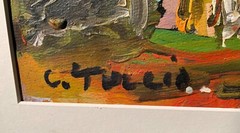 Charles Tullio (American, Mid 20th Century) Abstract Fauvist Acrylic  Painting