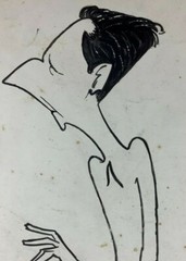 Juan David. Caricature. Untitled, 1972. Ink on cardboard. Original signed