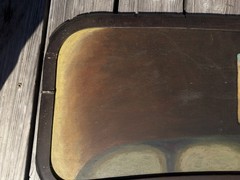 OOAK Folk Art Painting Mounted In Original 1928 Dodge Wayfarer Windshield Frame