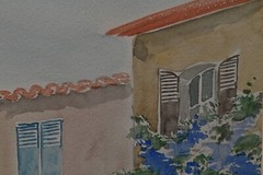 ISABELLE BIJELIC Original Vintage Signed European Cityscape Watercolor Painting