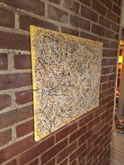 Original Abstract Action Painting jackson pollock style signed art decor paint