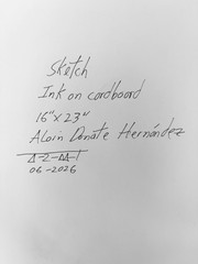 Ink On Cardboard Alain Donate 16”x 23”cuban Original Artist SURREAL ART signed