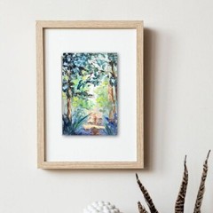 Forest Abstract Oil Painting 10x15cm Landscape Trees Art Painting on Painting Board