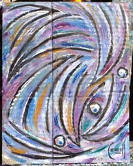 AN ENDLESS WIND card panel original abstract 8×10 oil painting by Crowell
