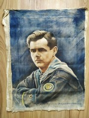 RAR Vintage Painting Portrait Soldier USSR Socialist realism fleet Navy Militar