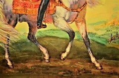 VICTOR GILBERT Original Signed Napoleon Portrait Landscape Watercolor Painting