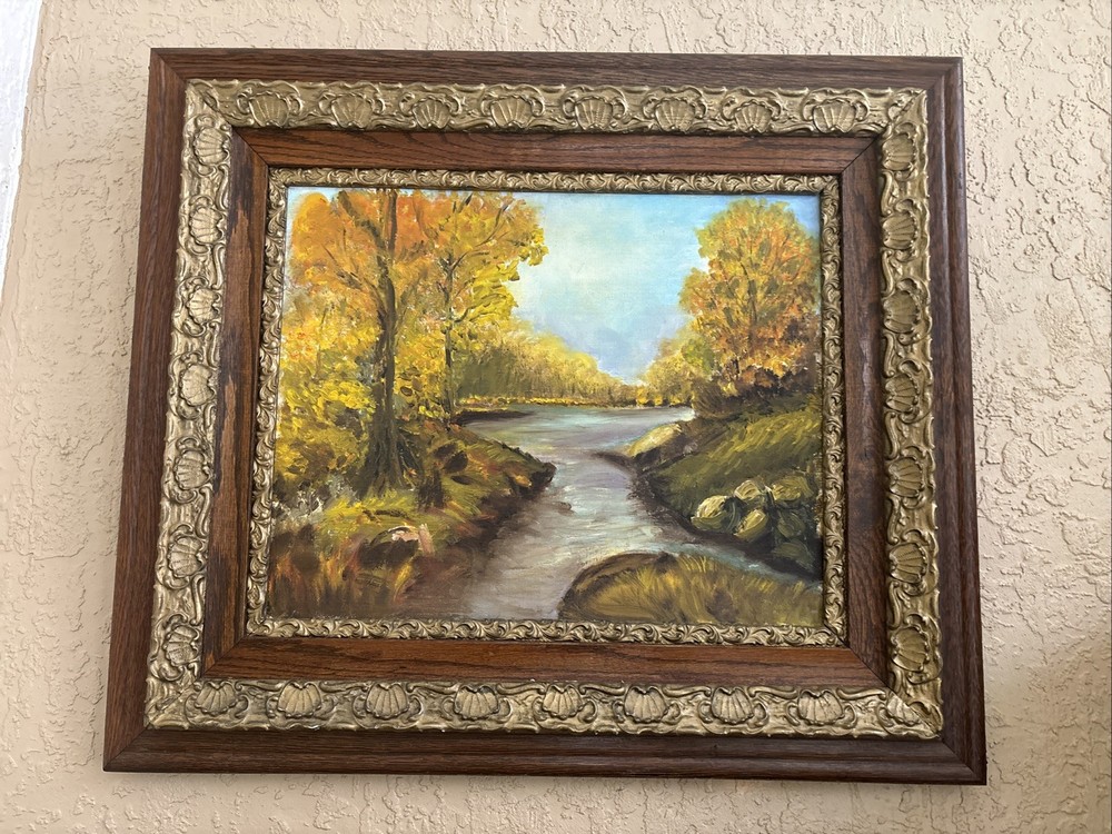E. Springer VTG Oil Autumn Impressionism Gilded Wood Frame 1977 BREATHTAKING!