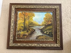 E. Springer VTG Oil Autumn Impressionism Gilded Wood Frame 1977 BREATHTAKING!