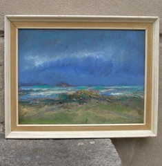 Storm clouds over The Wadden Sea. Romo island. Denmark. 1950s.