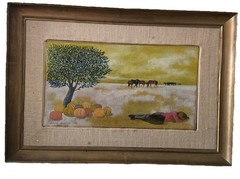 Original Oil Signed By Sergio Agostini 1968 “Sete” Rome, Italy