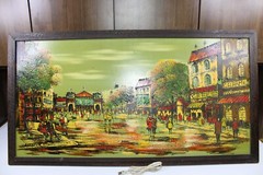 VTG MCM Paris Street Scene Ashbrook Lighted Painting 51 1/4″ x 27 1/4″