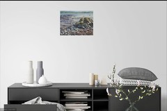 GERRY MILLER-Oil Painting on panel. Landscape.“Seascape Bute, Scotland“.40×30