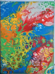 Original Abstract Acrylic Painting Stretched Canvas 11.7″x15.7″x0.5″ Wall Decor