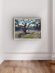 @FearlessPaints Landscape Camping Tree 18×24 Canvas Fine Art Original Painting