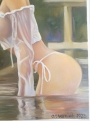 original painting 30 х 40 cm 321ChOl Art Oil paints Female nude Signed 2023