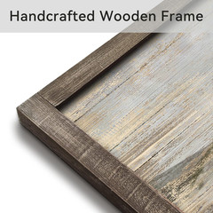Large Framed Wooden Horse Painting: Hand Painted Heavy Texture Wild Horse Artwor