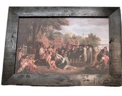 Oil Painting By Benjamin West William Penns 1683 Treaty With The Indians Framed