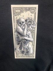 Love In Life & Death 1 Dollar bill painting Tattoo Art Graffiti Art Street Art