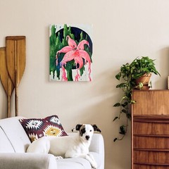 Dreams and feelings Abstract art Flower painting Contemporary art Pink flower Gr
