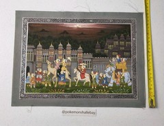 Modern Hand-Painted Indian Minature – Royal Procession – On Silk – 25cm x 35cm