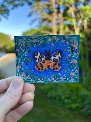 ACEO original Lily Moth Painting